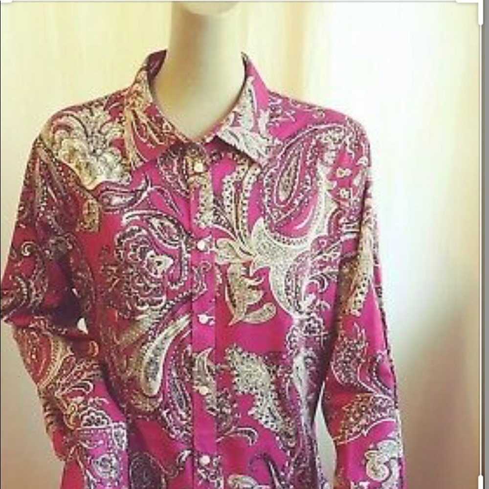 Talbot's ladies button Paisley shirt.